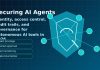 AI agents security dashboard with identity access governance and cybersecurity shield