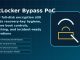 BitLocker security graphic showing a lock, recovery key controls, and encryption safeguards
