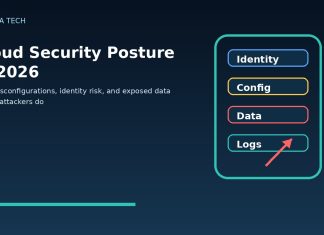Cloud security posture dashboard showing identity configuration data and monitoring controls