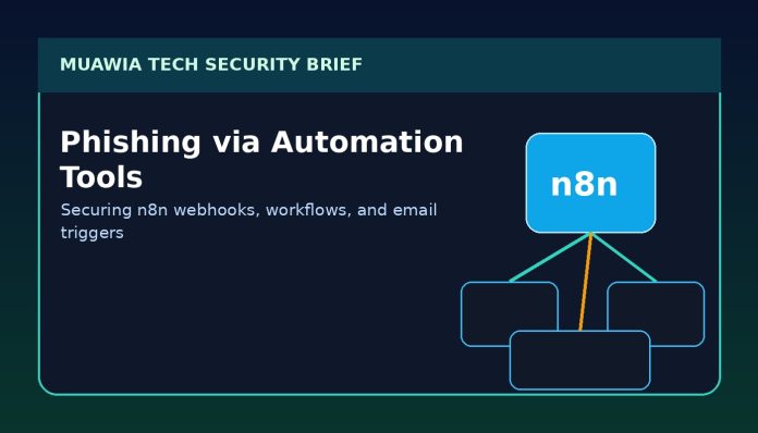 Featured image for n8n webhook security and phishing automation risks