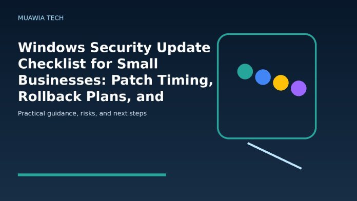 Windows Security Update Checklist for Small Businesses: Patch Timing, Rollback Plans, and Exploit Risk featured editorial image